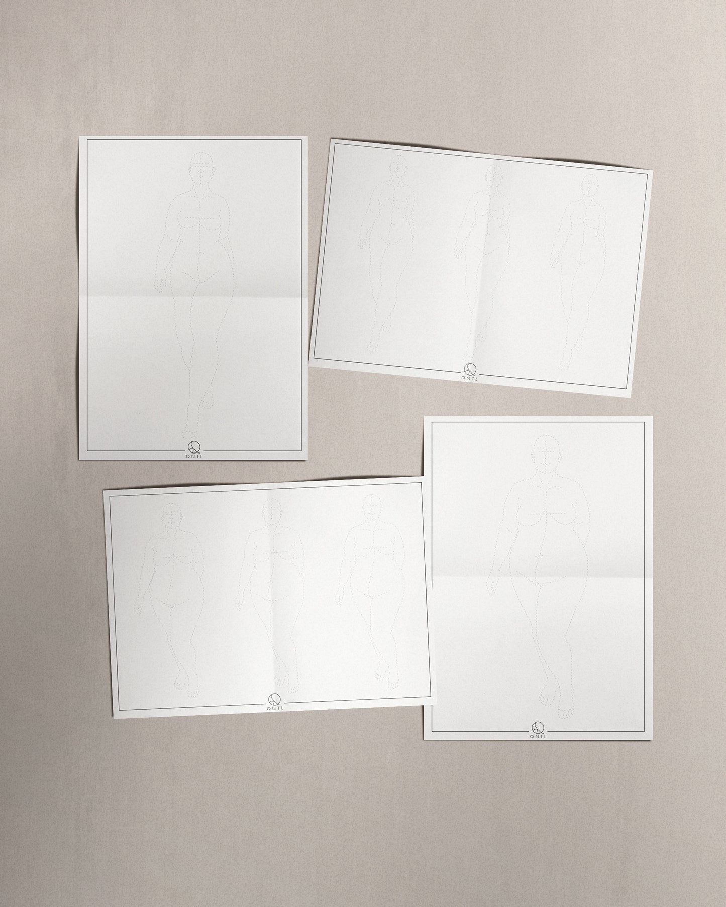 An overweive of the four pages that are included in the Free Download Croquis pack.