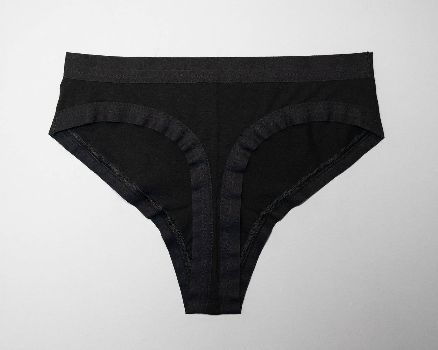 Full back view of The Bamboo Thong, with the plain elastic in the leg opening.