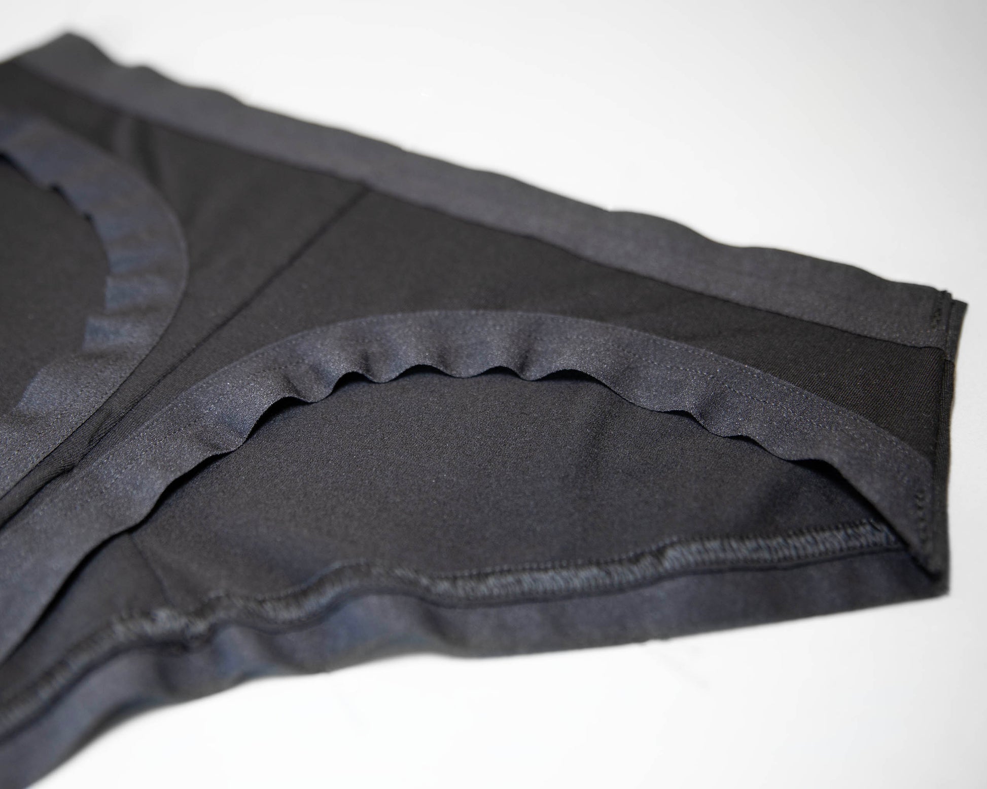 Closeup photo of The Bamboo Thong, and the curved shaped of the back legopening. 