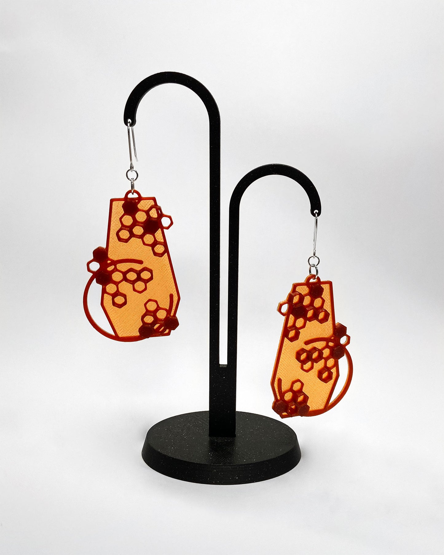 3D-printed earrings - Honey