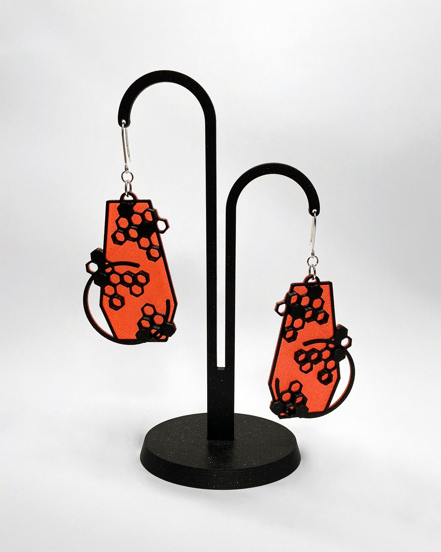 3D-printed earrings - Honey