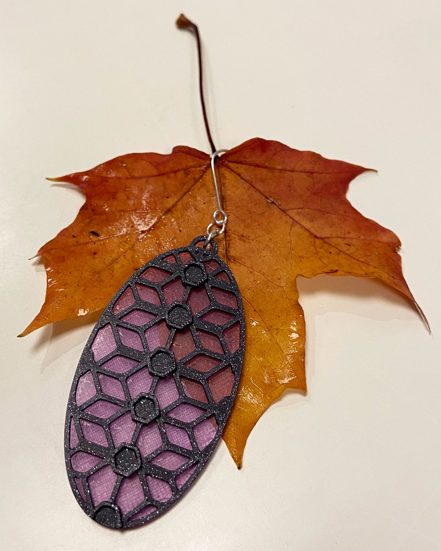 3D-printed earrings - Lace