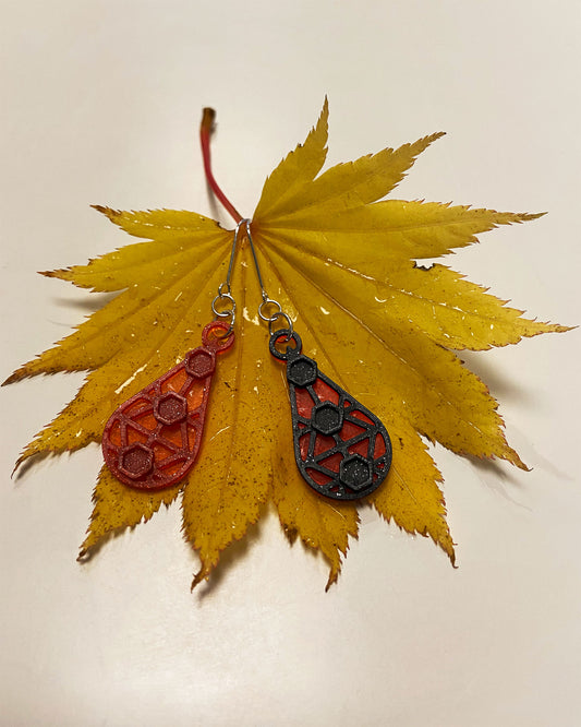 3D-printed earrings - Lace small